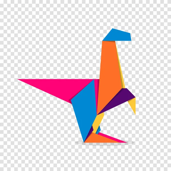 Dinosaur Origami Abstract Colorful Vibrant Dinosaur Logo Design Animal Origami — Stock Vector