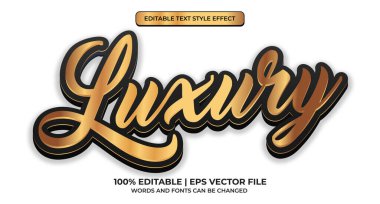 Lüks metin, parlak altın biçimli düzenlenebilir metin efekti