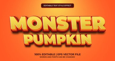 Cadılar Bayramı Balkabağı - Düzenlenebilir Metin Efekti. Turuncu kabak stili