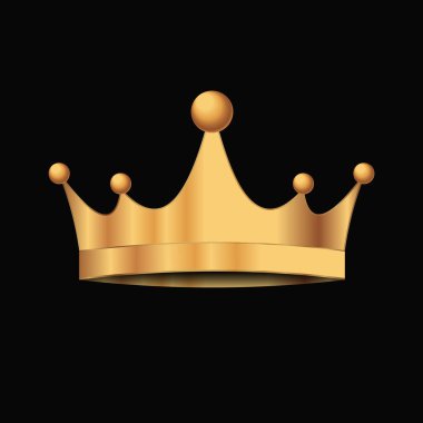 Altın taç. Vektör illüstrasyonu izole edildi.
