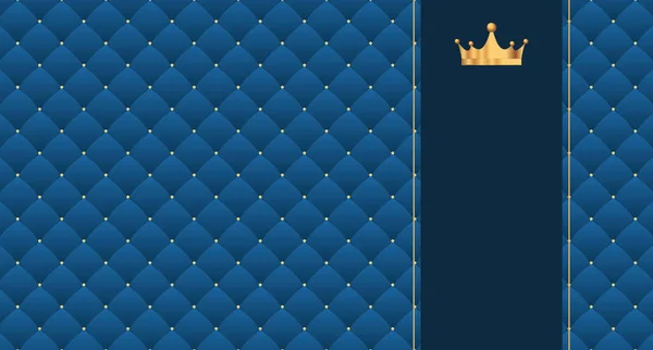 Військово Морський Синій Безшовний Візерунок Ретро Стилі Золотою Короною Може — стоковий вектор