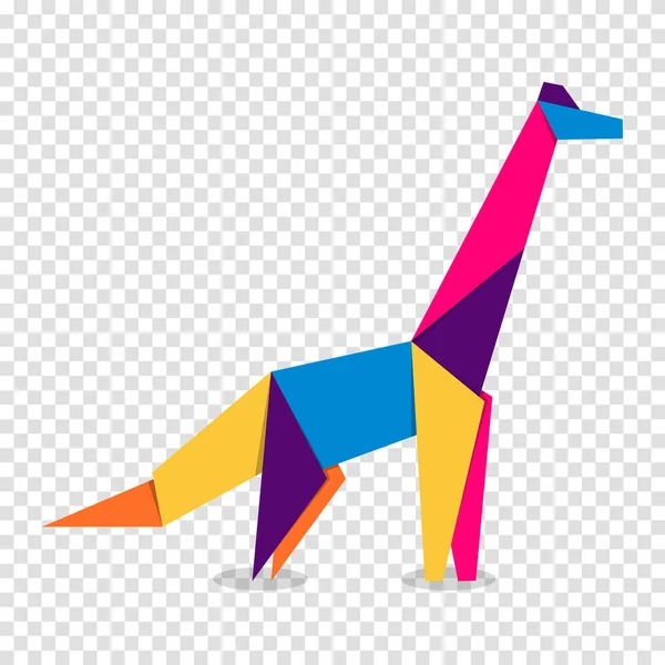 Dinosauří Origami Abstraktní Barevný Pulzující Design Loga Dinosaura Origami Zvířat — Stockový vektor