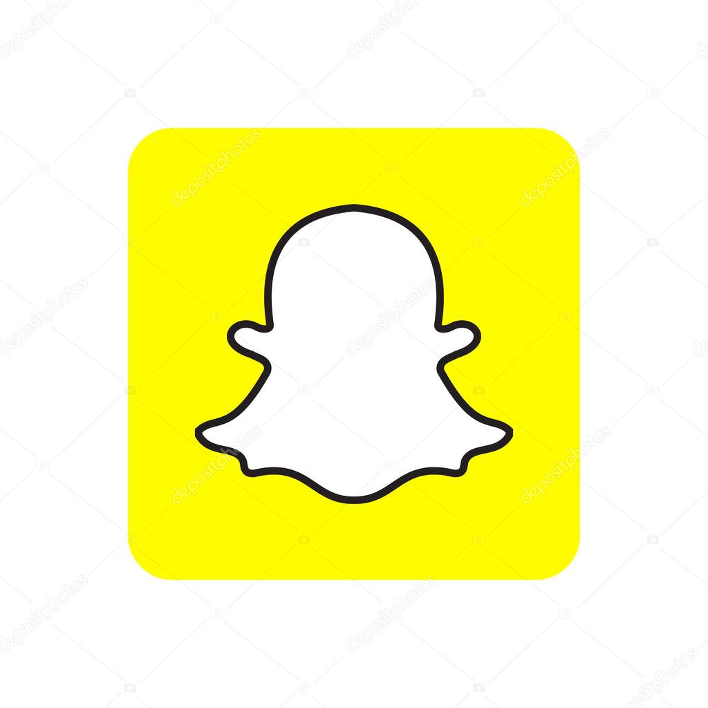 Social media icon illustration snapchat. Snapchat Icon. Vector illustration