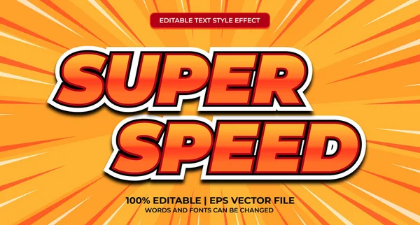 Super Hastighet Redigerbar Text Effekt Modern Stil Redigerbar Snabb Och — Stock vektor