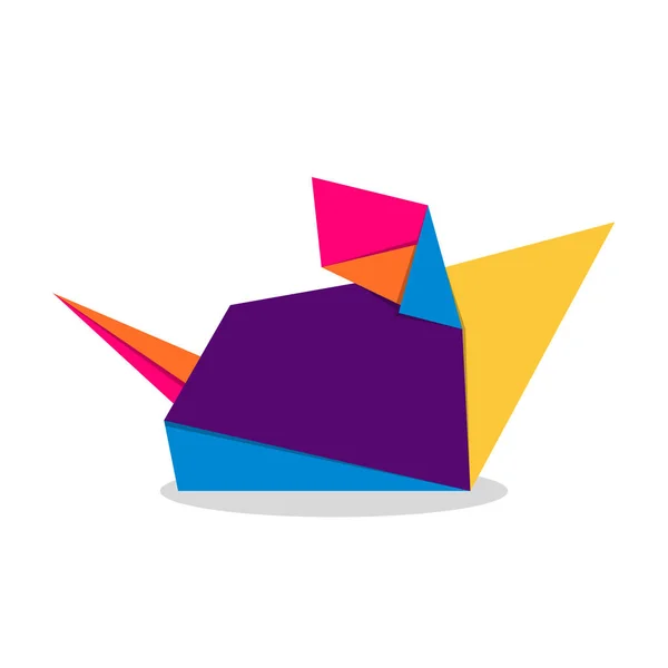Мышиное Оригами Абстрактный Цветографический Дизайн Логотипа Вибрирующей Мыши Животное Оригами — стоковый вектор