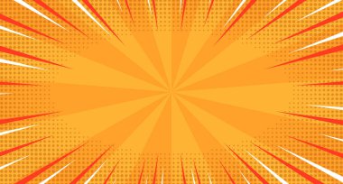 Klasik pop sanatının turuncu arka planı. Sancak vektör illüstrasyonu