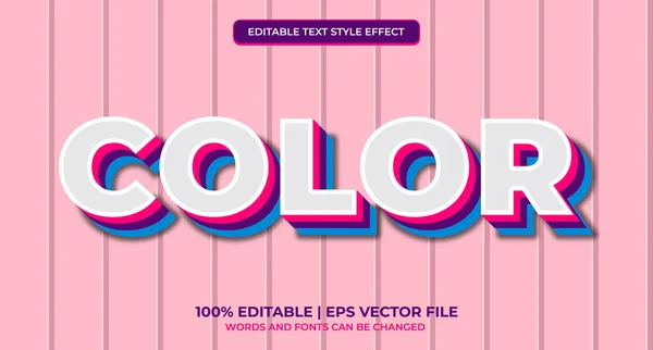 Redigerbar Text Effekt Färgstark Multicolor Stil Redigerbar Text Effekt — Stock vektor