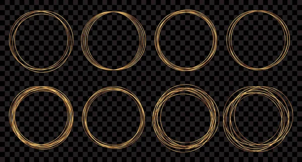 Набор Золотых Кругов Этикетка Элемент Дизайна Логотипа Рамка Абстрактный Круг — стоковый вектор