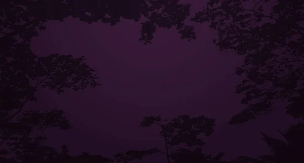 Силуэт Мертвое Дерево Ночью Ужасов Фоне Векторная Иллюстрация — стоковый вектор