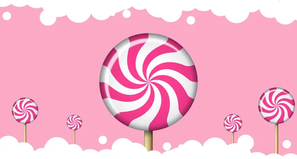 Sweet Background Lollipop Candy Background Vector Illustration — Stockvektor