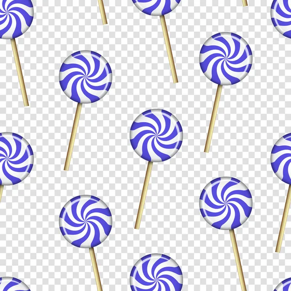 Seamless Pattern Purple Lollipops Isolated Background Cartoon Retro Style Sweet — 图库矢量图片