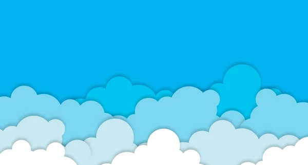 White Clouds Blue Sky Background Vector Paper Clouds White Cloud — стоковый вектор