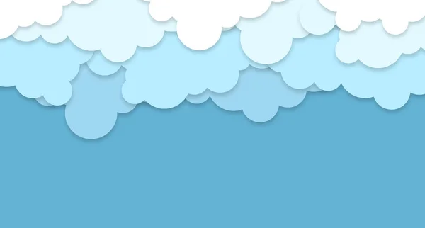 White Clouds Blue Sky Background Vector Paper Clouds White Cloud — стоковый вектор