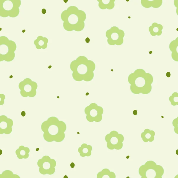 Floral Seamless Pattern Cute Print Daisies Spots Vector Illustration — Vetor de Stock