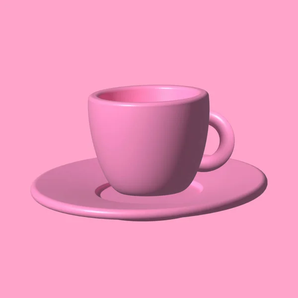 Pink Colored Mug Coffee Cup Pink Tea Coffee Mug Side — 图库照片