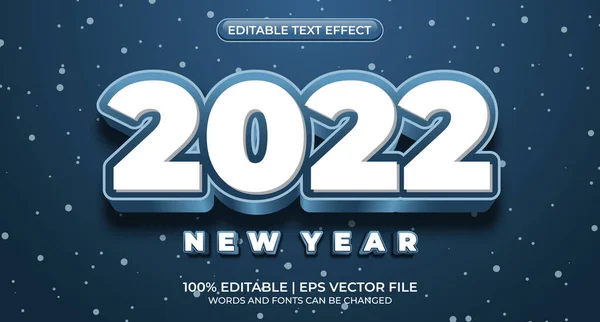 2022 Yıl Düzenlenebilir Metin Efekti Yazı Tipi Stili Mutlu Yıllar — Stok Vektör