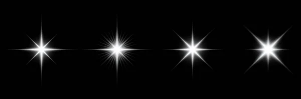 闪烁的星辰 矢量发光的星光效果 闪耀的魔法之星闪耀 矢量说明 — 图库矢量图片