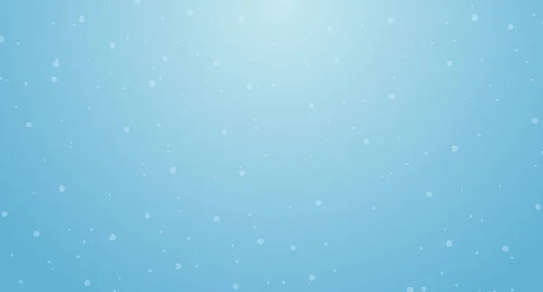 White Snow Falling Sky Blue Background Seamless Pattern Flat Style — Vetor de Stock