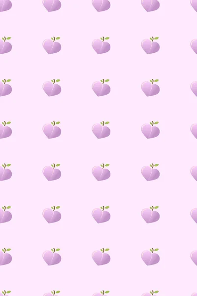 Pink Peach Pattern Fresh Fruit Background Seamless Background Vector Illustration — 图库矢量图片