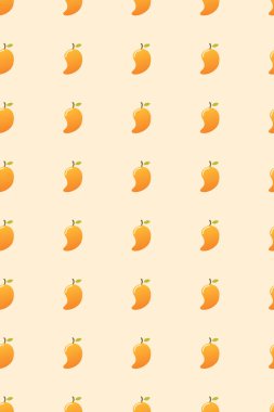 Mango deseni. Taze meyve arkaplanı. Kusursuz bir geçmişi var. Vektör illüstrasyonu