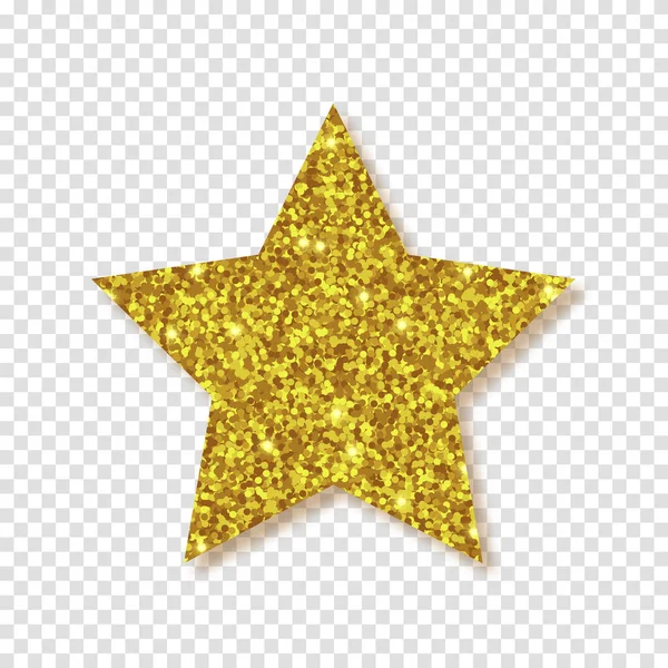 Brillante Estrella Brillante Dorada Con Sombra Aislada Sobre Fondo Blanco — Archivo Imágenes Vectoriales