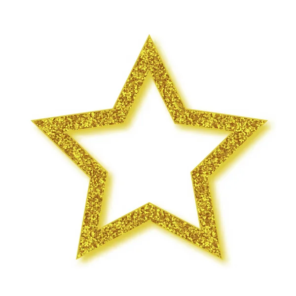 Brillante Estrella Brillante Dorada Con Sombra Aislada Sobre Fondo Blanco — Archivo Imágenes Vectoriales