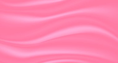 Pembe ipek kumaş arka plan taşıyıcısı. Arka plan örtüsü narin pembe ipek ve tüyler. Vektör illüstrasyonu