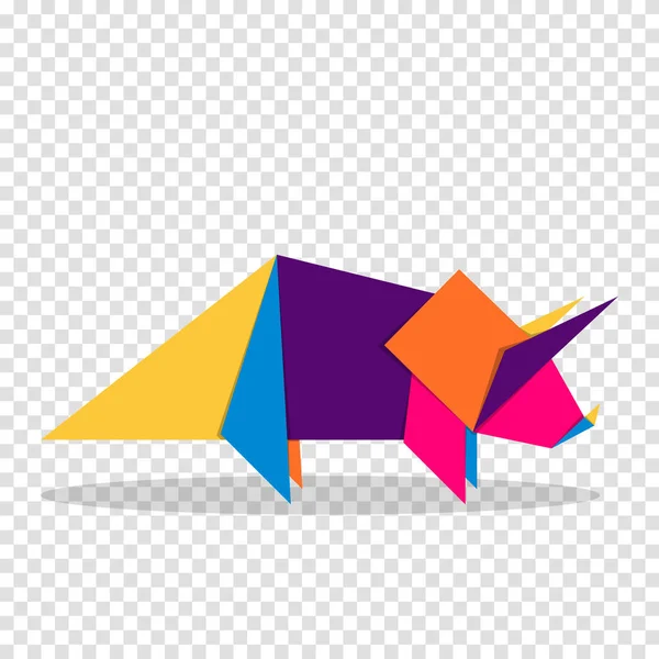 Динозавр Орігамі Абстрактний Яскравий Дизайн Логотипу Динозавра Тваринне Орігамі Векторні — стоковий вектор