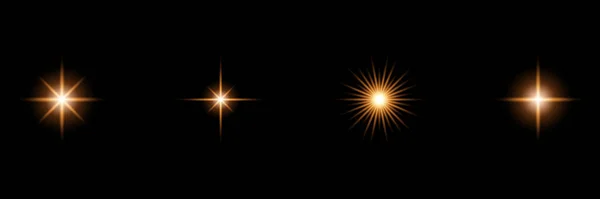 Estrella Brillante Efecto Luz Estrella Brillante Vectorial Brillo Chispas Estrella — Vector de stock