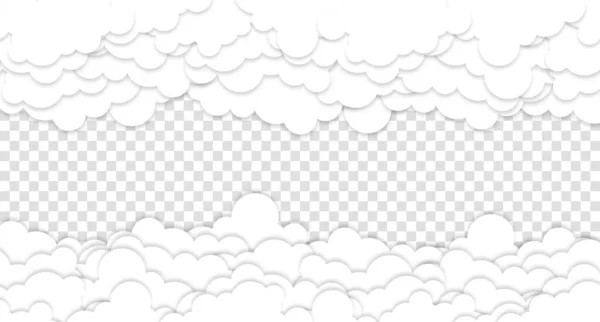 Хмари Блакитному Небі Біла Хмара Блакитному Небі Стилі Паперу Хмари — стоковий вектор