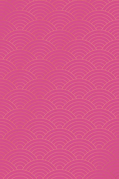 日本海浪模式的矢量背景 图案无缝圆形抽象波背景 豪华色彩和线条 日本圆形图案矢量图解 — 图库矢量图片