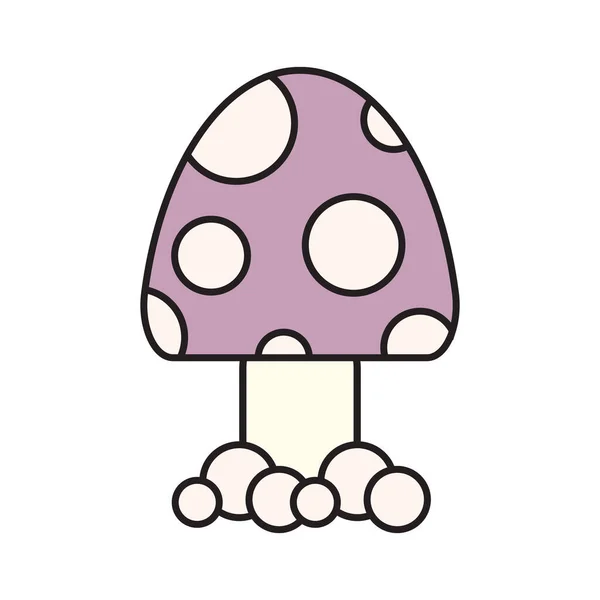 Champignon Dessin Animé Isolé Sur Fond Icône Illustration Champignon Icône — Image vectorielle