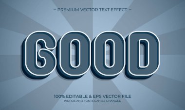 İyi 3D metin efekti, düzenlenebilir metin. 3d kalın yazı tipi ve geçmişe dönük konsepte sahip iyi metin efekti şablonu
