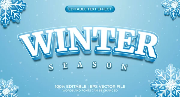 Redigerbar Text Stil Effekt Vinter Text Stil Tema Vinter Redigerbar — Stock vektor