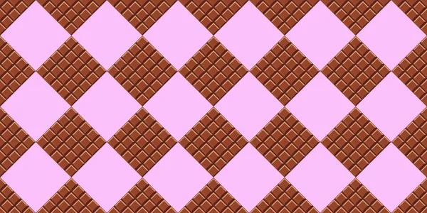 Modèle Barres Chocolat Contre Barre Chocolat Motif Sans Couture Illustration — Image vectorielle