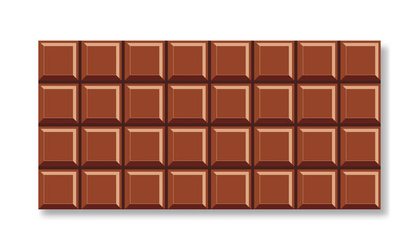 Milk chocolate bar isolated background. Vector illustration