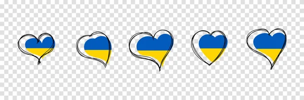 Flagge Der Ukraine Herzform Ukrainisches Nationalsymbol Vektorillustration — Stockvektor