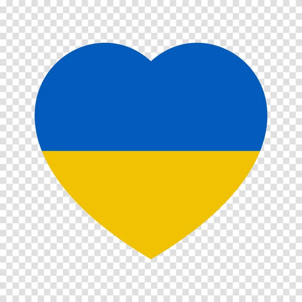Ukrayna Bayrağı Kalp Şeklinde Ukrayna Ulusal Sembolü Vektör Illüstrasyonu — Stok Vektör