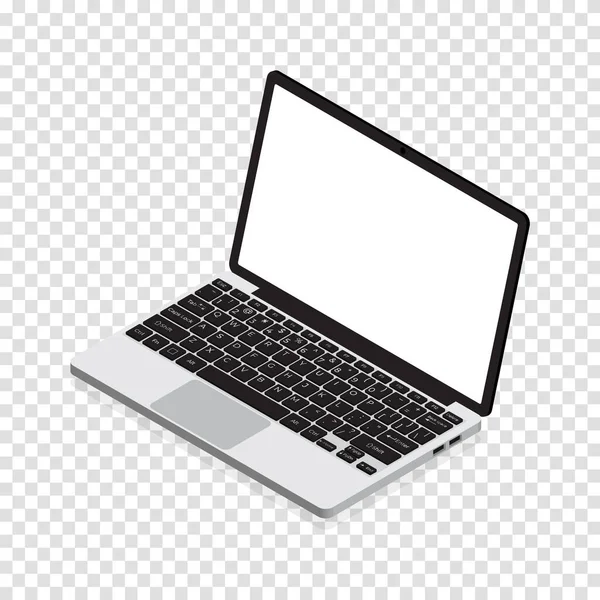 Isometric Laptop Vektör Boyutlu Izometrik Dizüstü Bilgisayar Vektör Illüstrasyonu — Stok Vektör