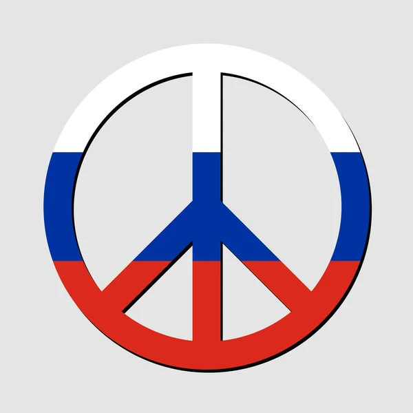 Bandeira Rússia Símbolo Paz Não Guerra Conceito Pacífico Ilustração Vetorial — Vetor de Stock
