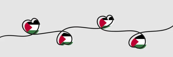 Palestinská Vlajka Tvaru Srdce Palestinský Národní Symbol Vektorová Ilustrace — Stockový vektor