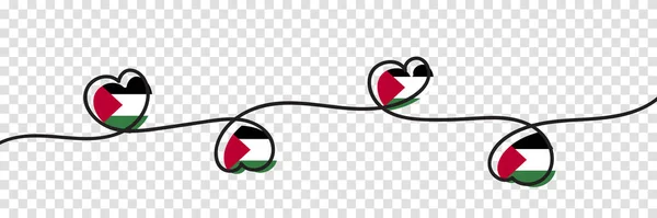 Bandera Palestina Forma Corazón Símbolo Nacional Palestino Ilustración Vectorial — Vector de stock
