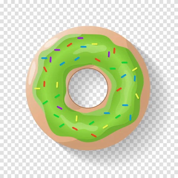 Donut Fond Isolé Joli Beignet Donut Coloré Brillant Avec Glaçure — Image vectorielle
