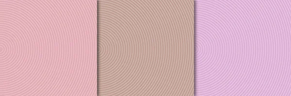 抽象曲線のラウンドラインパターンのセット トレンドカラーストライプテクスチャコレクションデザイン カバー ポスター バナーに使用できます ベクターイラスト — ストックベクタ