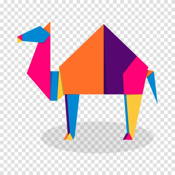 Velbloudí Origami Abstraktní Barevné Živé Velbloudí Logo Designu Origami Zvířat — Stockový vektor