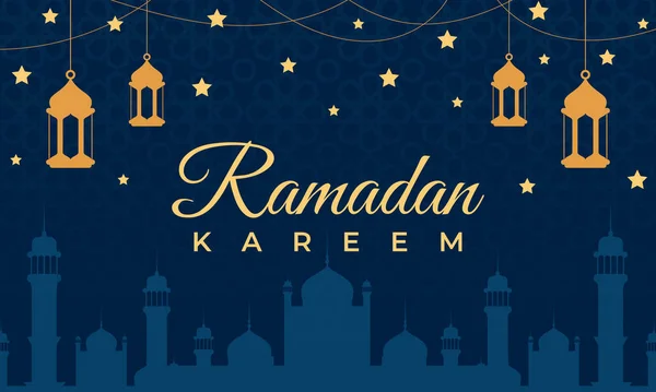 Ramadan Kareem Pozioma Flaga Wektora Karta Okolicznościowa Ramadana Kareema Islamskie — Wektor stockowy