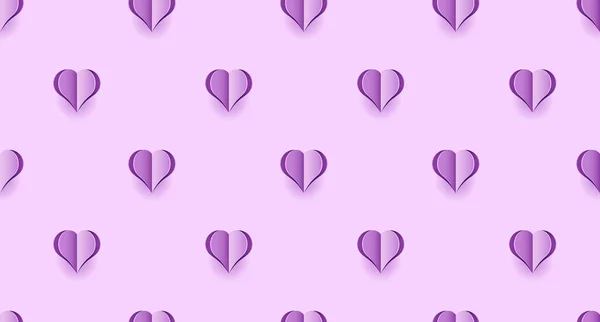 Patrón Sin Costuras Con Corazones Púrpura Papel Pintado Corazones Lindos — Vector de stock
