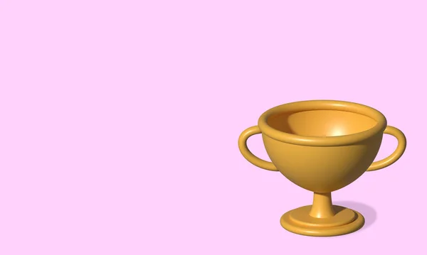 Cartoon Winners Trophy Champion Cup Minimal Trophy Cup Icon Cute — Stock Photo, Image