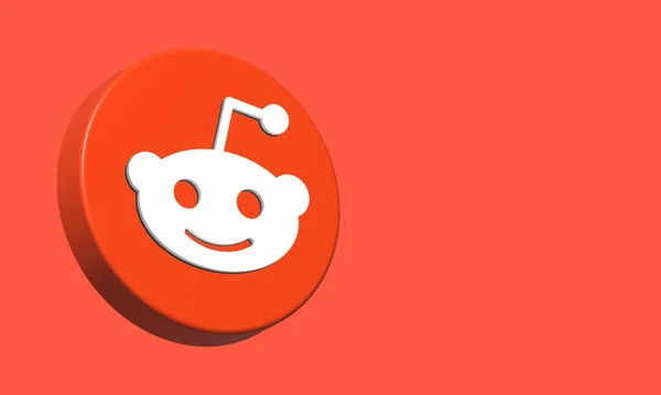 Reddit Circle Button Icon Elegant Template Blank Space — ストック写真