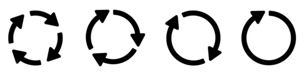 Sada Vektorových Ikon Kruhových Šipek Aktualizovat Znovu Načíst Ikonu Šipky — Stockový vektor